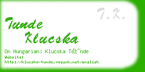 tunde klucska business card